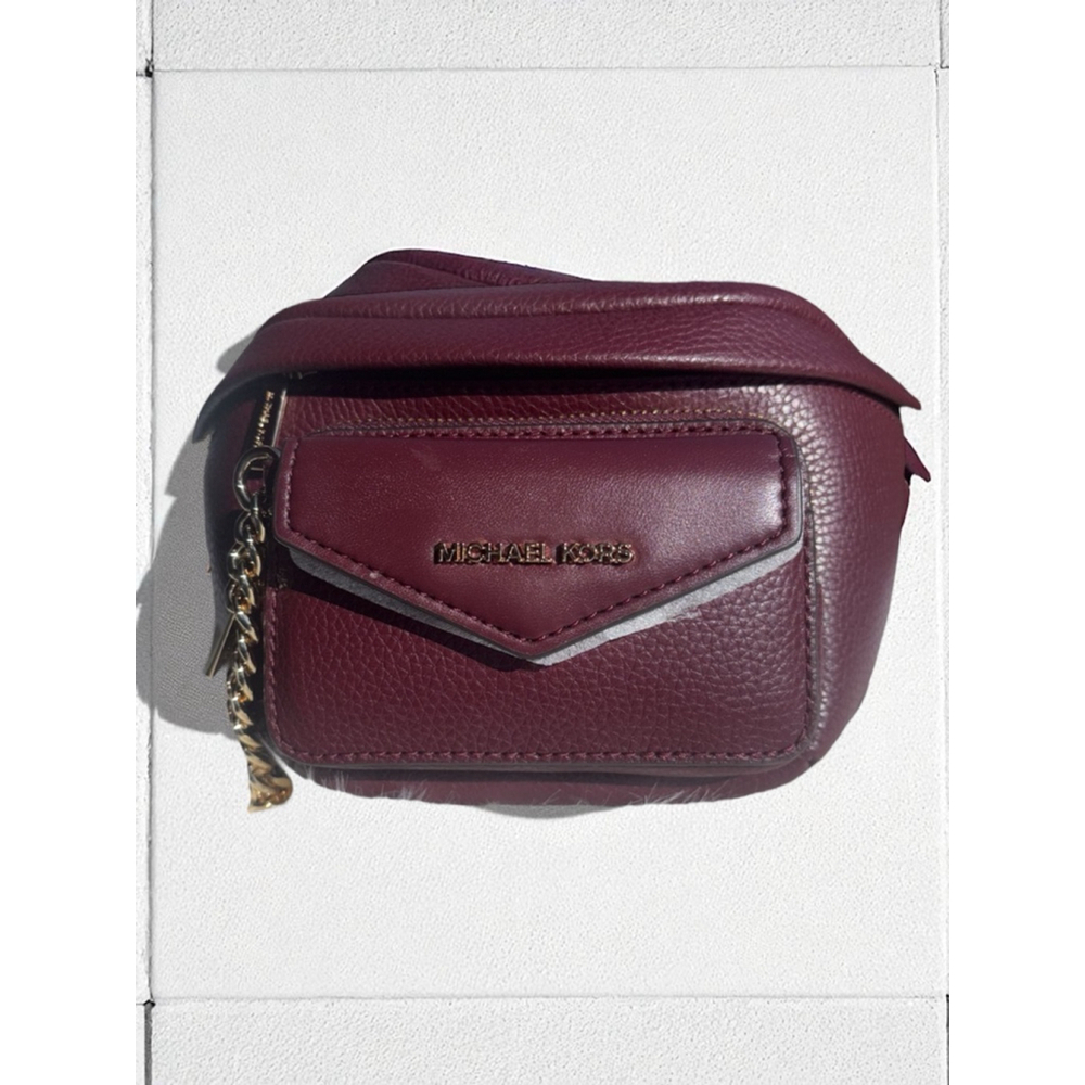 Michael Kors Maisie Small 2 In 1 Oxblood Waistpack Belt Bag Crossbody Cardholder